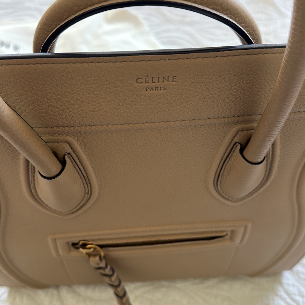CELINE Grained Calfskin Medium Phantom Luggage in Light Beige - Picture 8 of 12